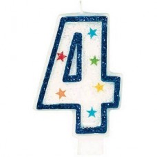Star Studded Number 4 Candle