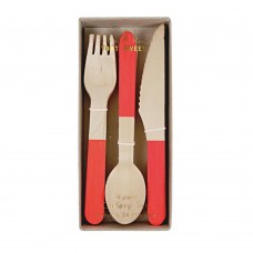 Wooden Cutlery Red