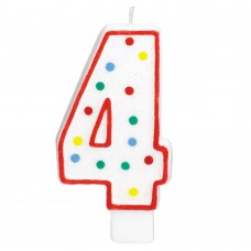 Party Dot Number 4 Candle