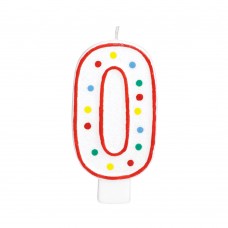 Party Dot Number 0 Candle