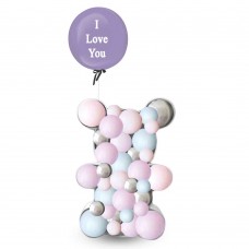 Lilac Bear Frame Balloons