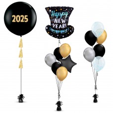 New Year Satin Infused Top Hat Balloon