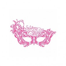 Happy New Year Lace Mask Pink