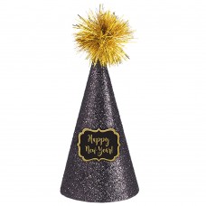 Happy New Year Giant Chunky Pom-Pom Cone Hats