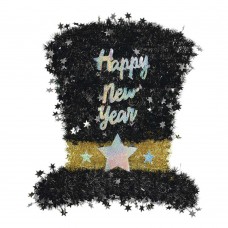 NEW YEARS TINSEL TOP HAT